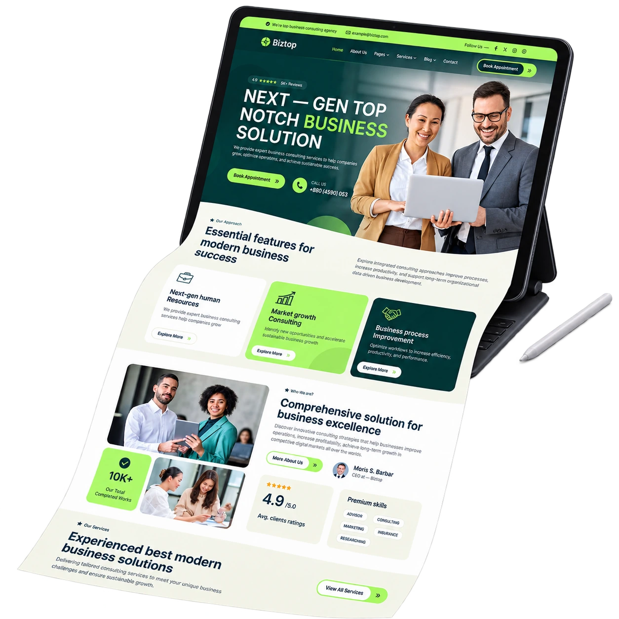 Corporate Website Design Mockup